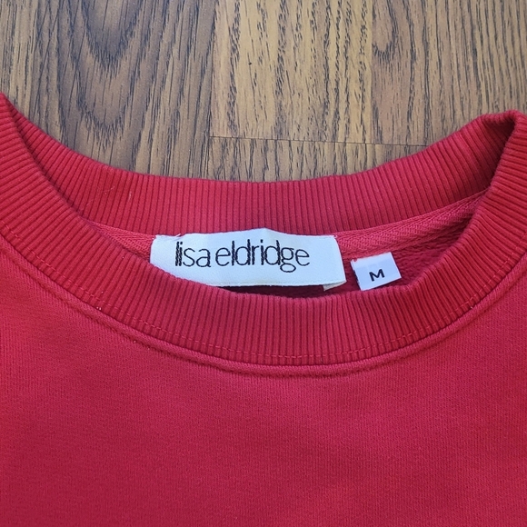 Lisa Eldridge Cropped Long Sleeve Womens Sweater Red Medium - Picture 5 of 12